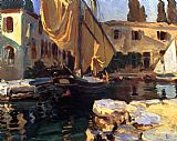 Famous Sail Paintings - San Vigilio A Boat with Golden Sail